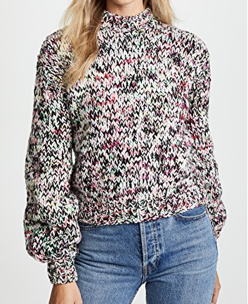 ULLA JOHNSON Rhea Pullover Multi Blond Genius