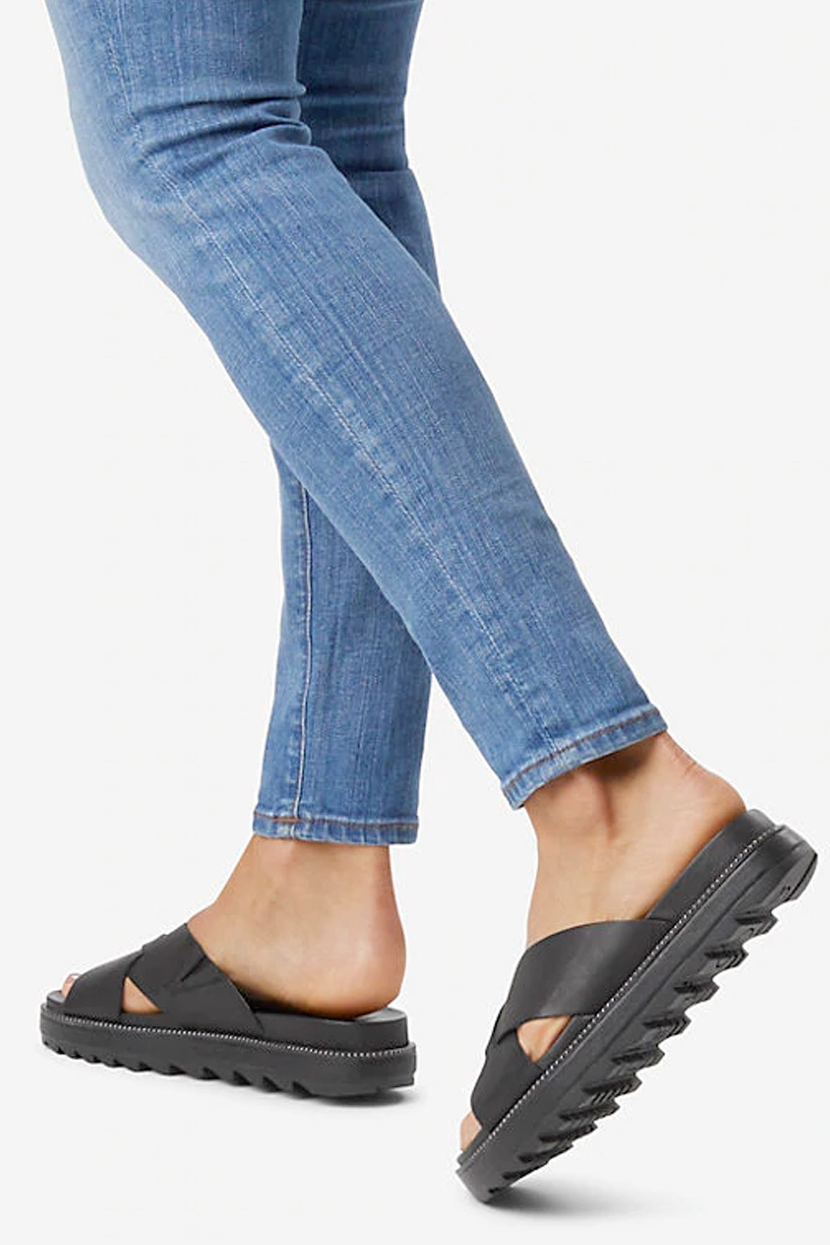 Sorel Roaming Criss Cross Slide in Black – Blond Genius