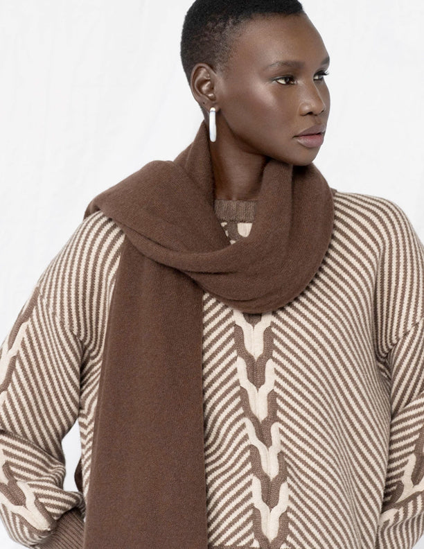 White + Warren - Travel Wrap in Chestnut Heather