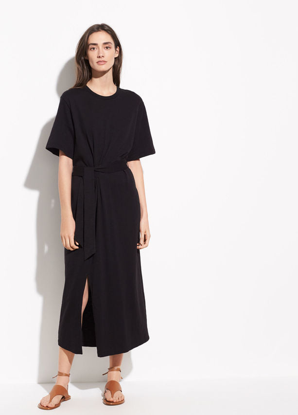 VINCE - Short Sleeve Wrap Dress in Black VINCE - Short Sleeve Wrap Dress in Black