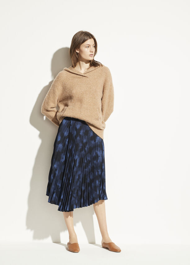 VINCE Winter Tie Dye Pleated Skirt in Hydra