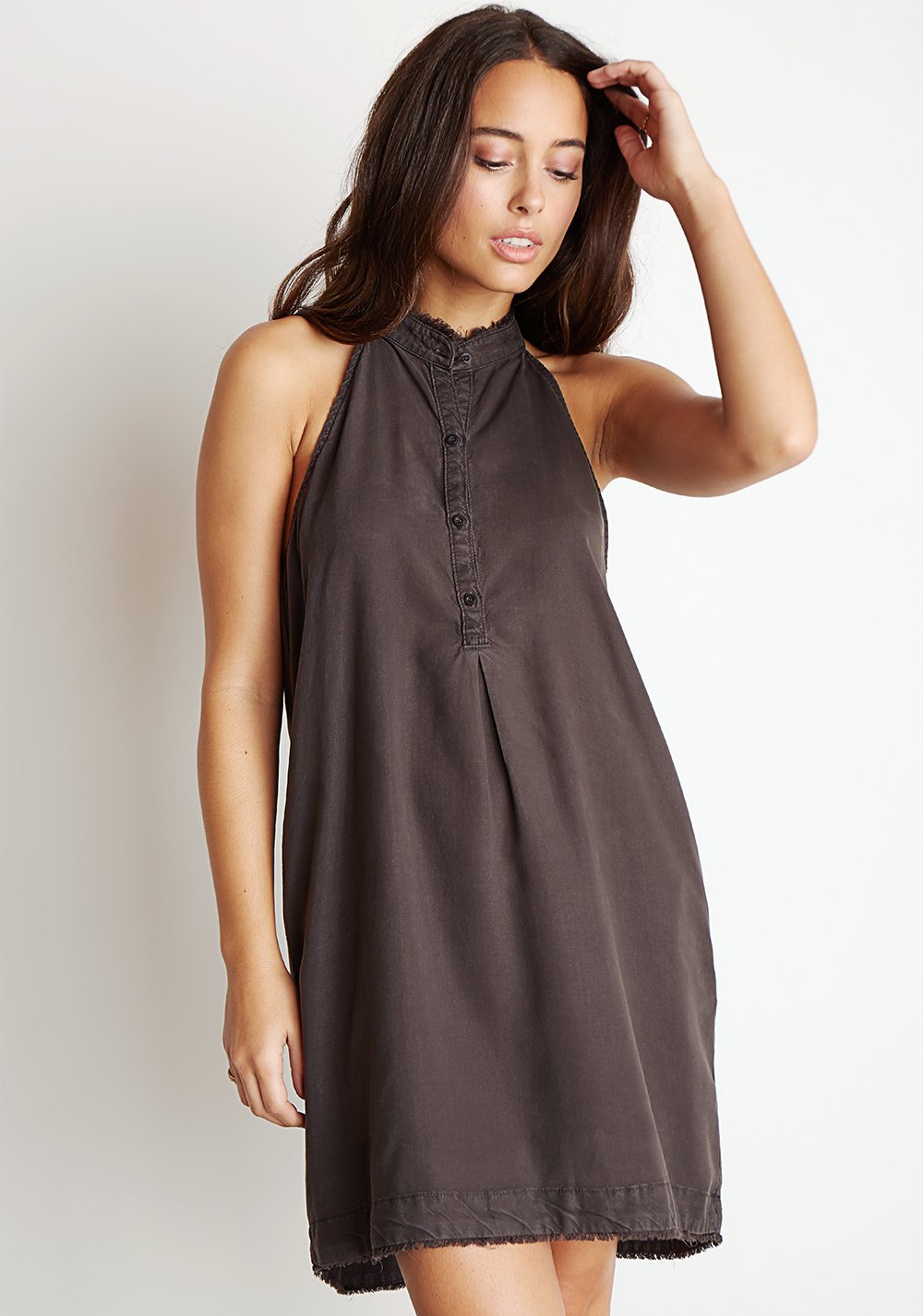 bella dahl halter dress Cut Out Back Midi Halter Dress | White | L