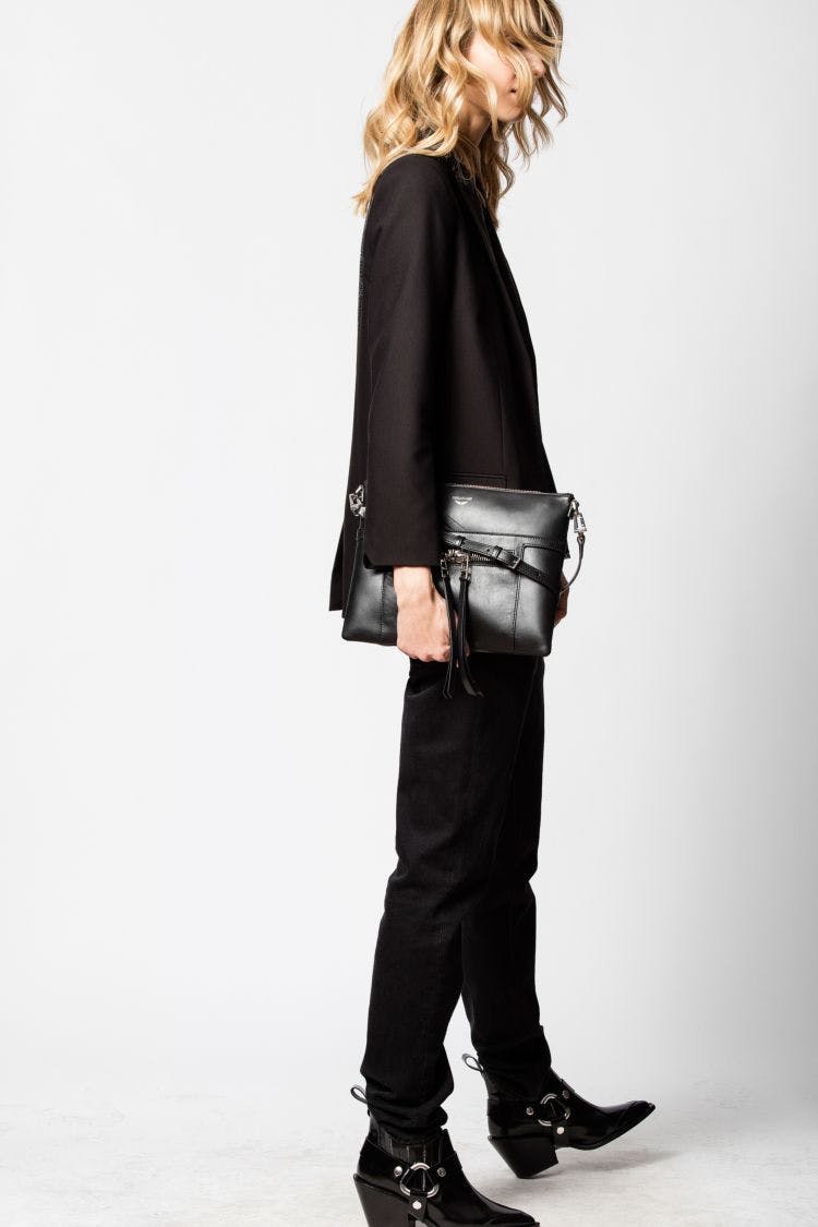 Zadig & Voltaire - Panglo Zip Clutch in Noir – Blond Genius