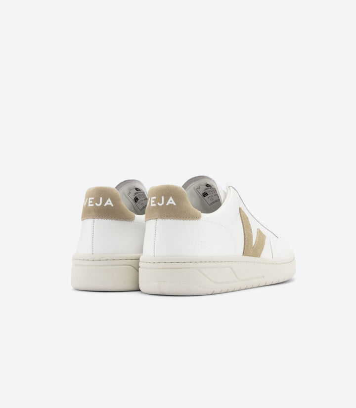 Veja - V-12 Leather in Extra White Dune