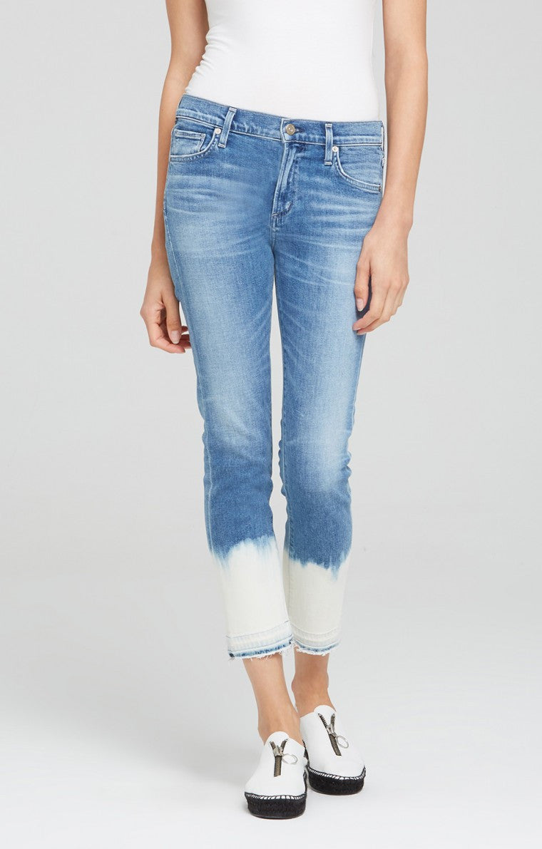 Citizens of Humanity Agnes Crop Mid Rise Slim Straight Pacifica Bleach