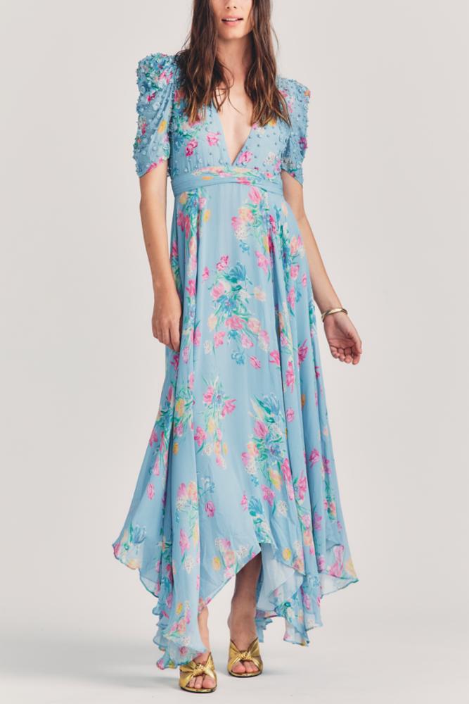 Love Shack Fancy - Akira Dress in Sky Lullaby Blond Genius Love Shack Fancy - Akira Dress in Sky Lullaby Blond Genius