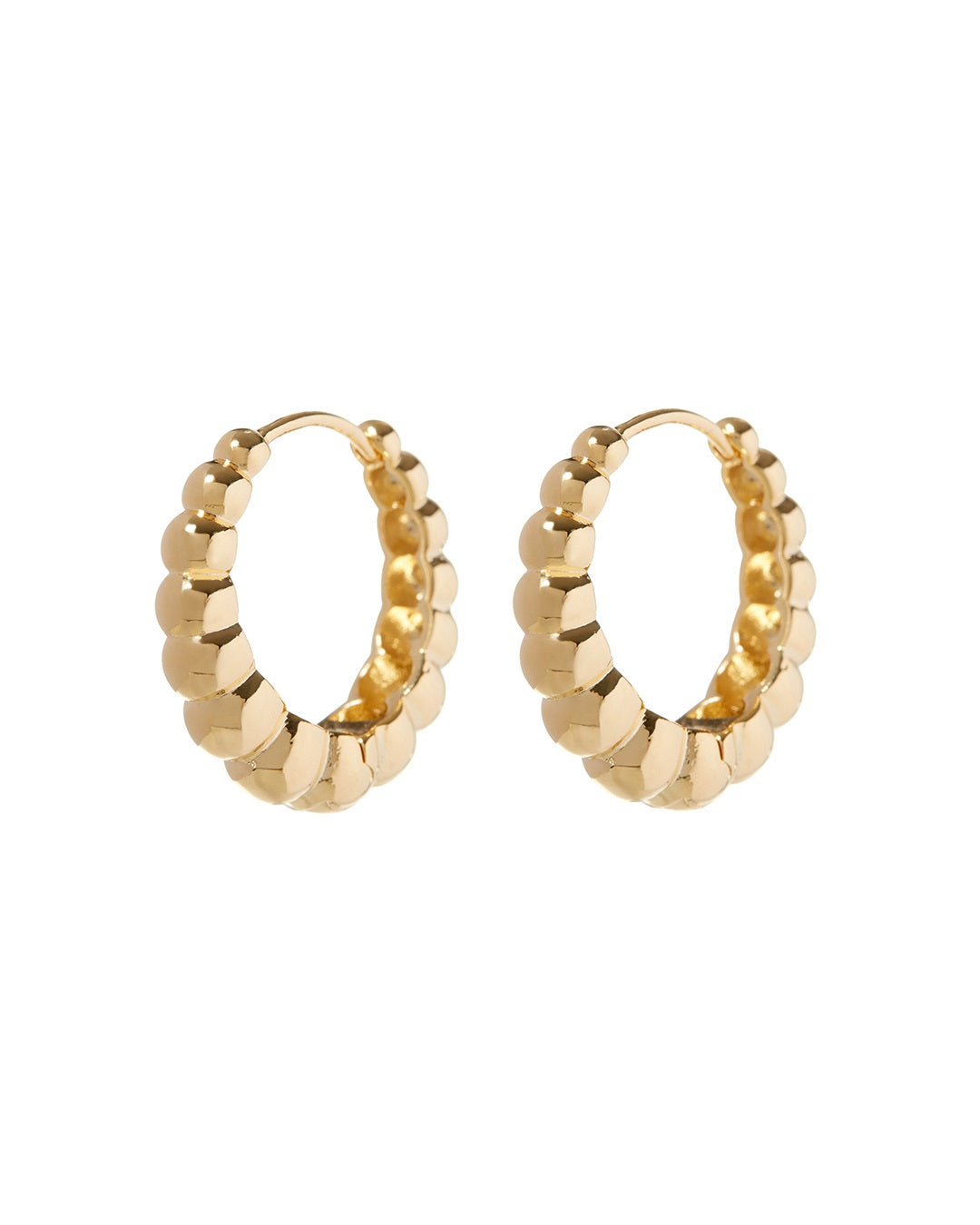 LUV AJ - Beaded Bella Huggies (20mm) in Gold