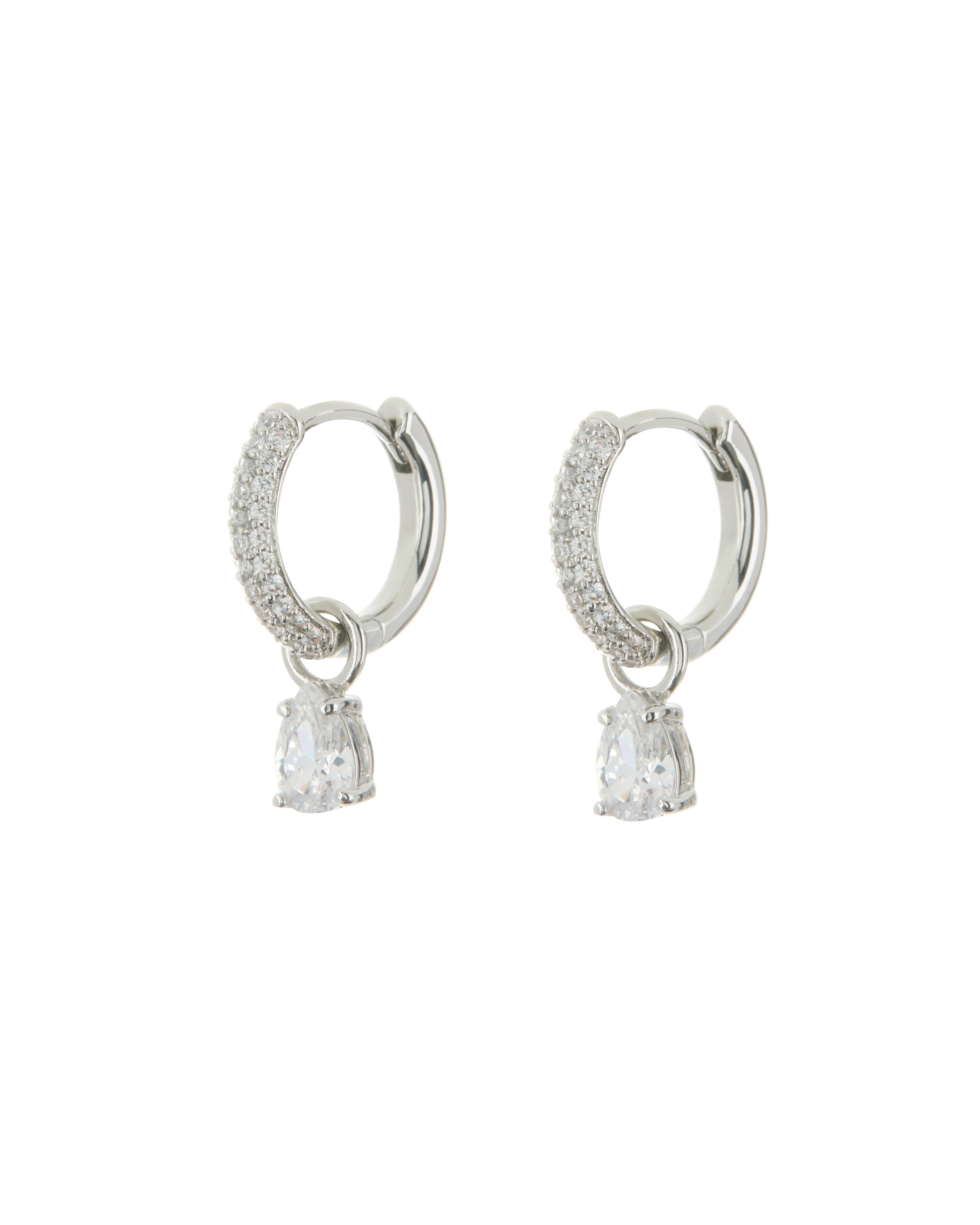 LUV AJ - Bianca Stone Pave Huggies in Silver – Blond Genius LUV AJ - Bianca Stone Pave Huggies in Silver – Blond Genius