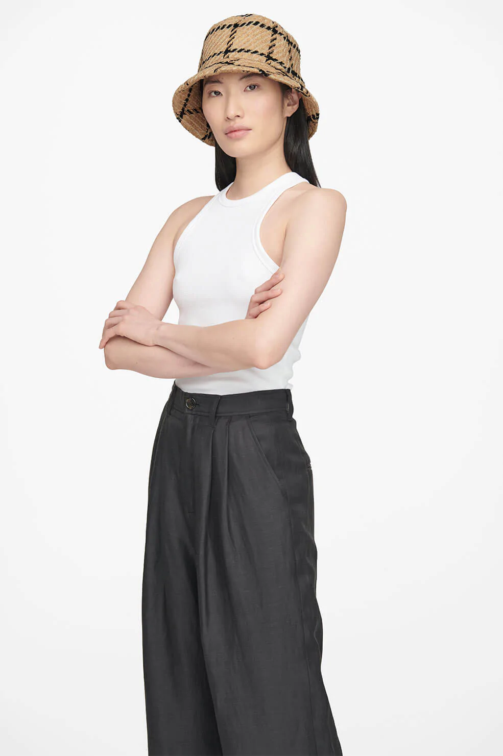 Anine Bing - Cami Bucket Hat in Camel Check – Blond Genius display picture 3