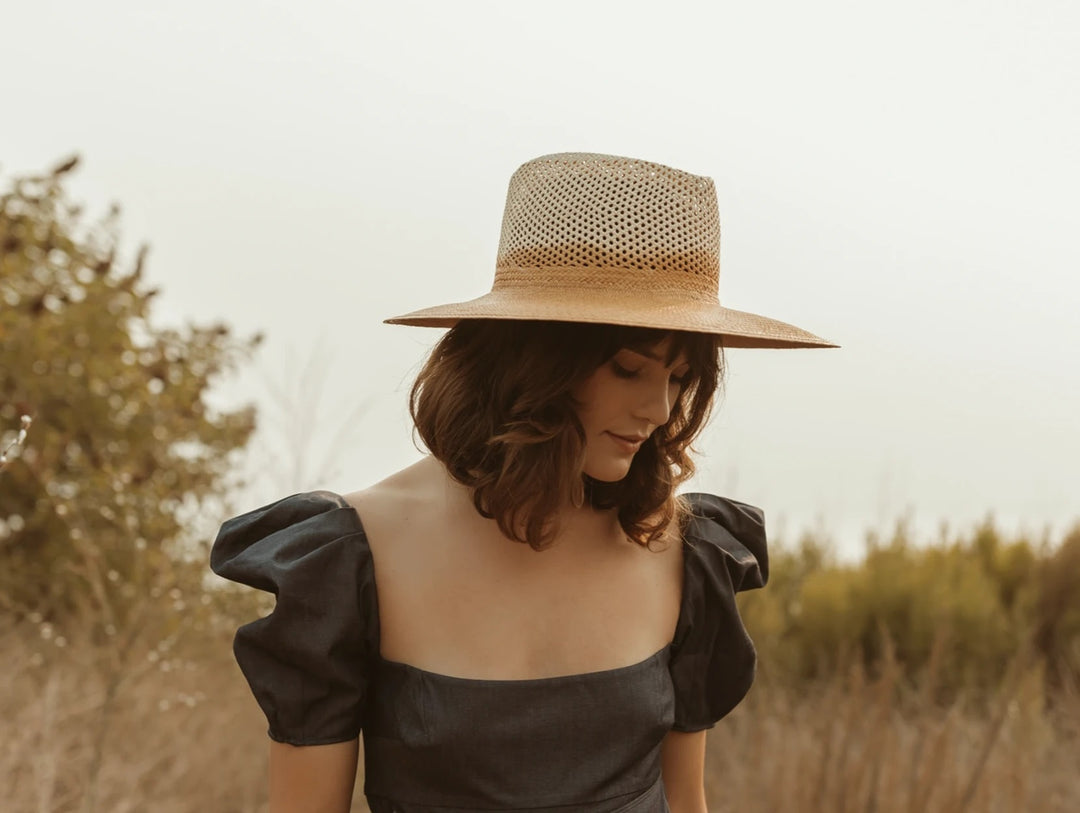 Freya - Eclipse Panama Hat in Butterscotch