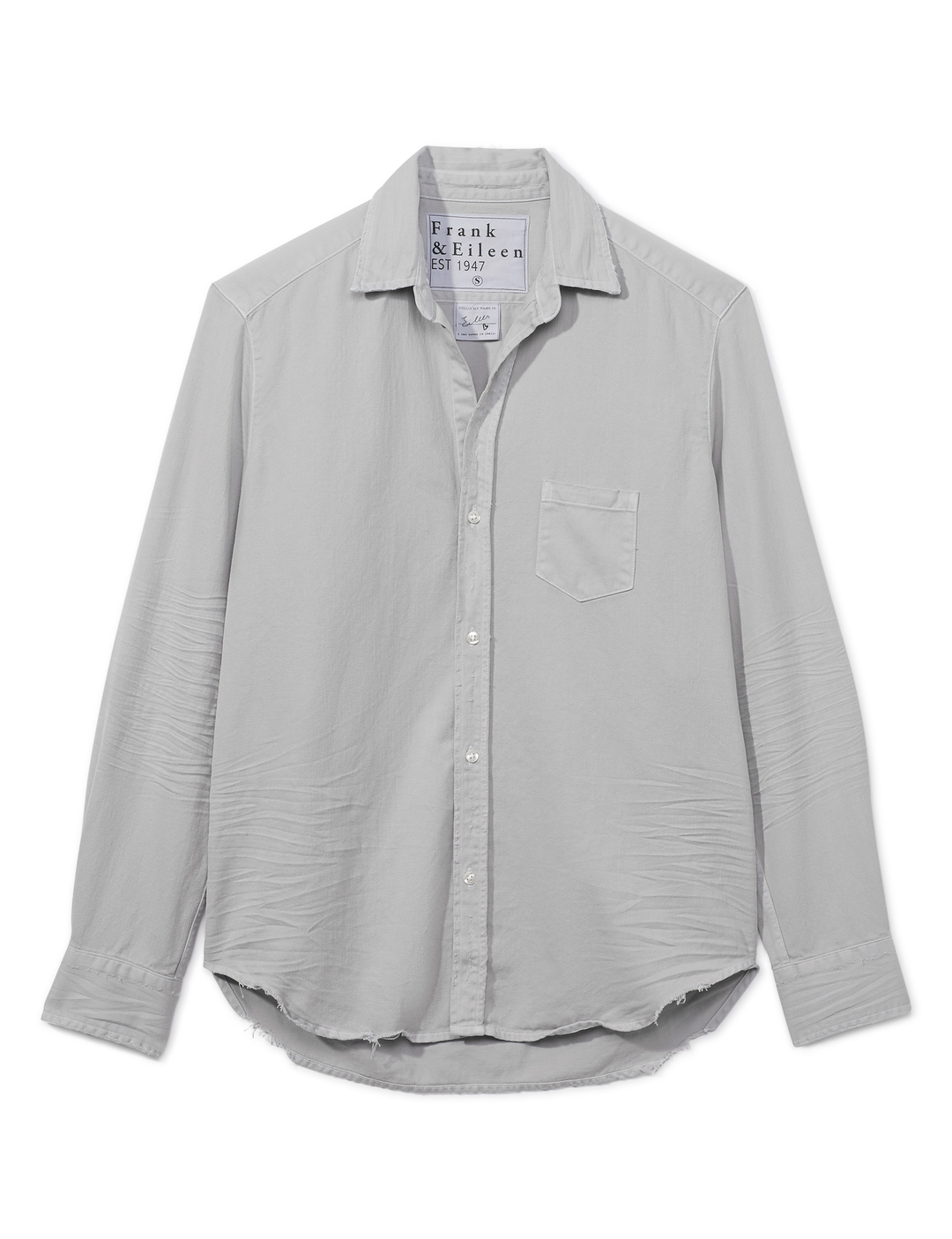 Frank & Eileen - Eileen Woven Button Up in Grey Tattered Denim