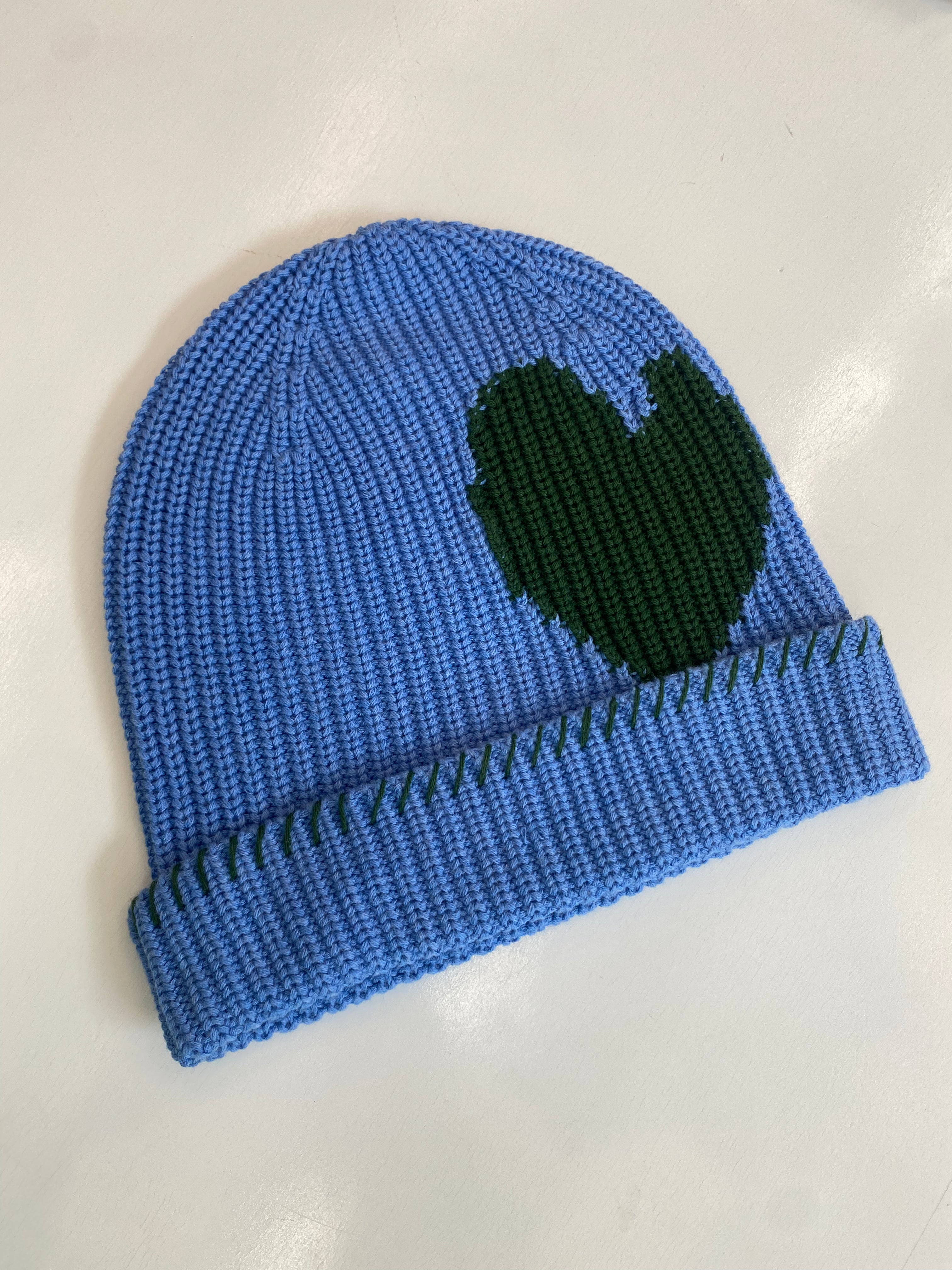NEW KERRI ROSENTHAL women\'s max heart beanie in spirulina Charlie Hustle KC Heart Beanie - Red – Made in KC main image 2
