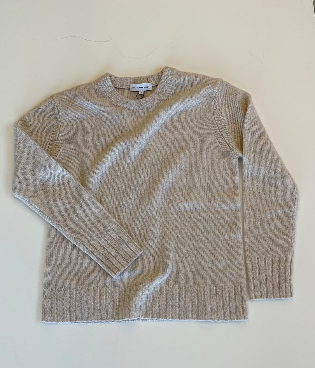 White + Warren - Cashmere Luxe Marl Crewneck in Toffee Marl
