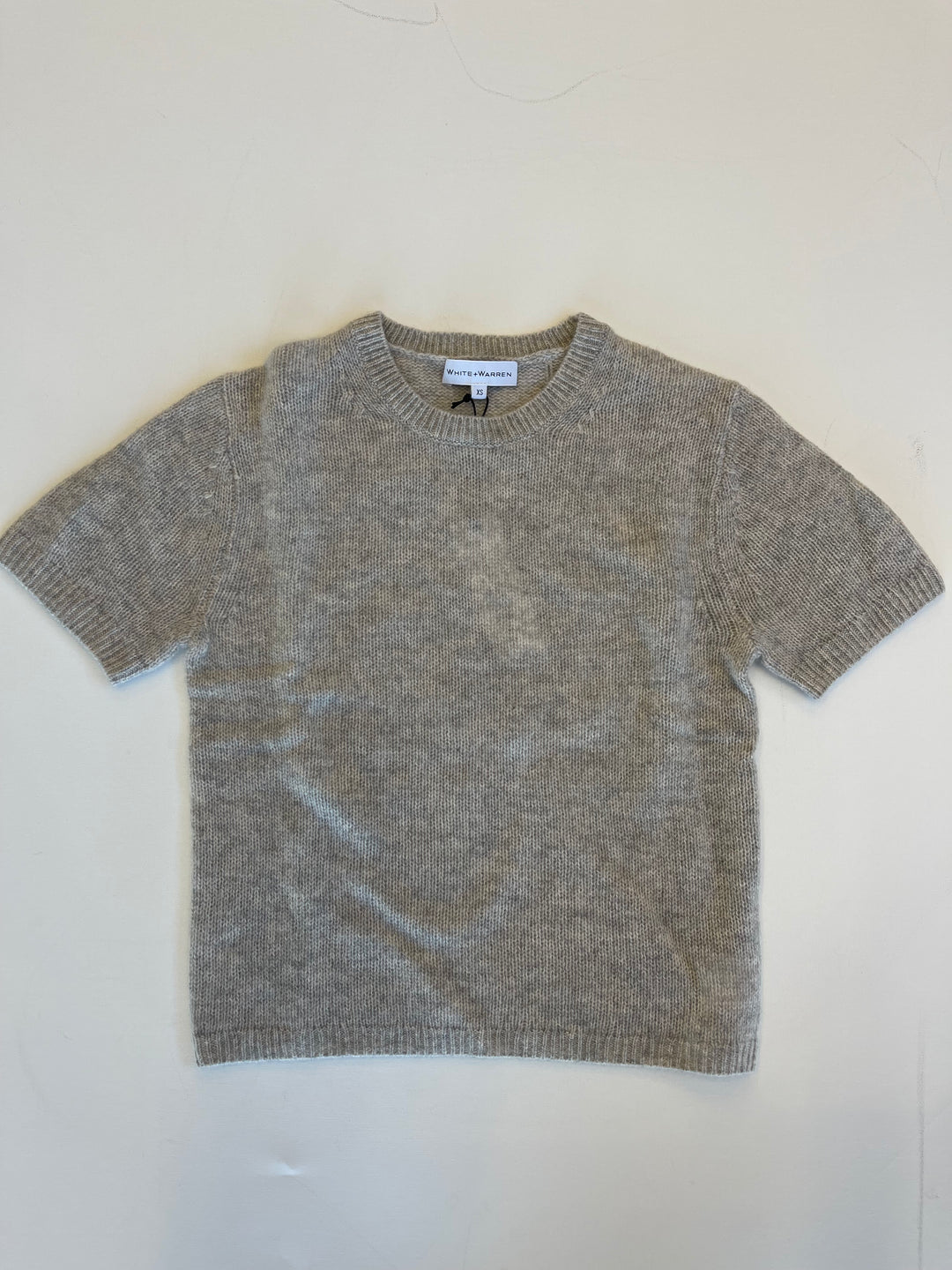 White + Warren - Cashmere Featherweight T-Shirt in Misty Grey Heather