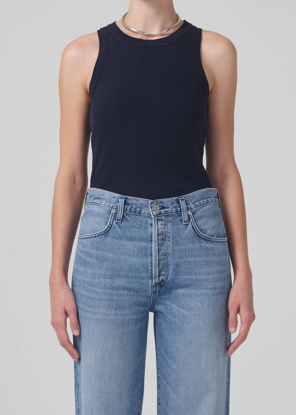 Isabel Rib Tank, Navy
