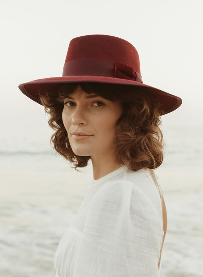 Freya - Merlot Hat in Wine – Blond Genius