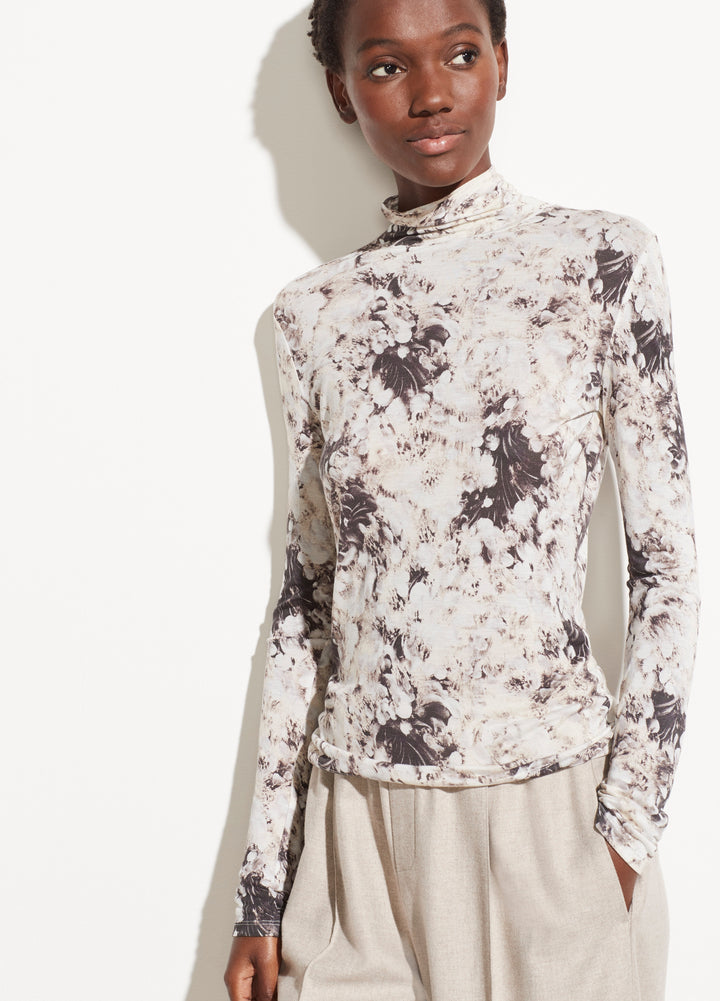 Vince - Painted Crema L/S Turtleneck in Black/Cream