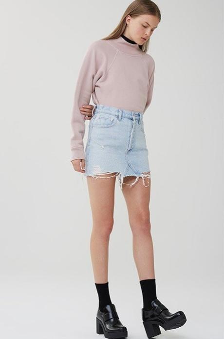 Agolde quinn high rise mini best sale skirt