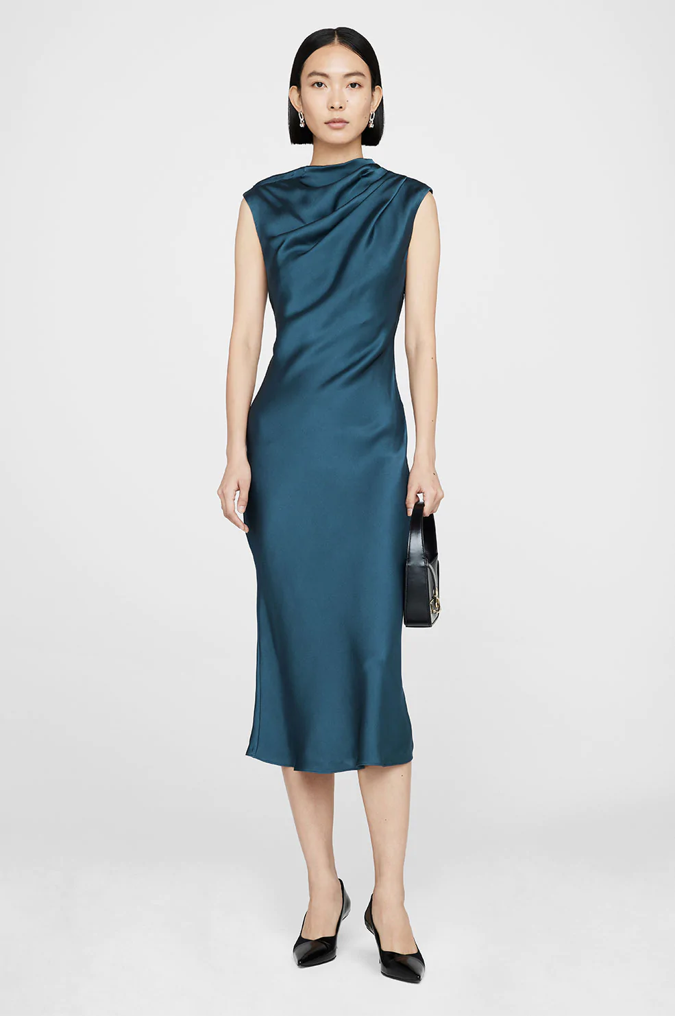anine bing satin dress ANINE BING - Alison silk-satin maxi dress