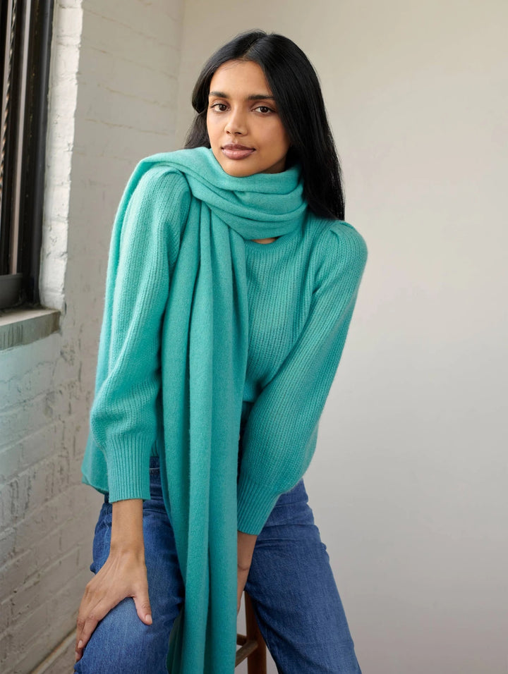 White + Warren - Mini Cashmere Travel Wrap in Soft Emerald