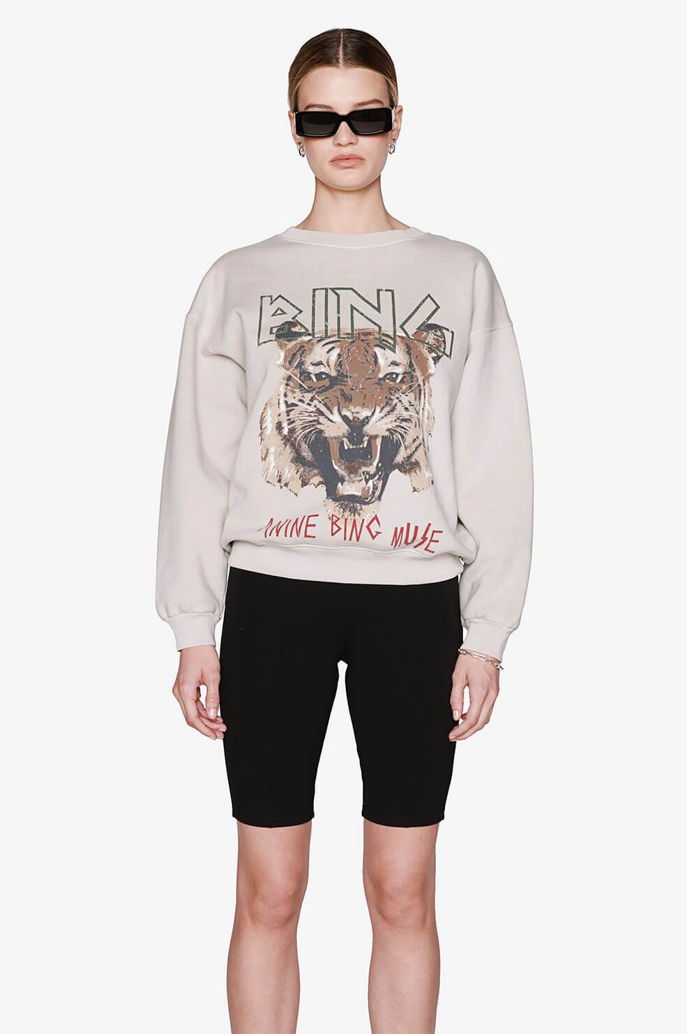 Anine Bing - Tiger Sweatshirt in Stone