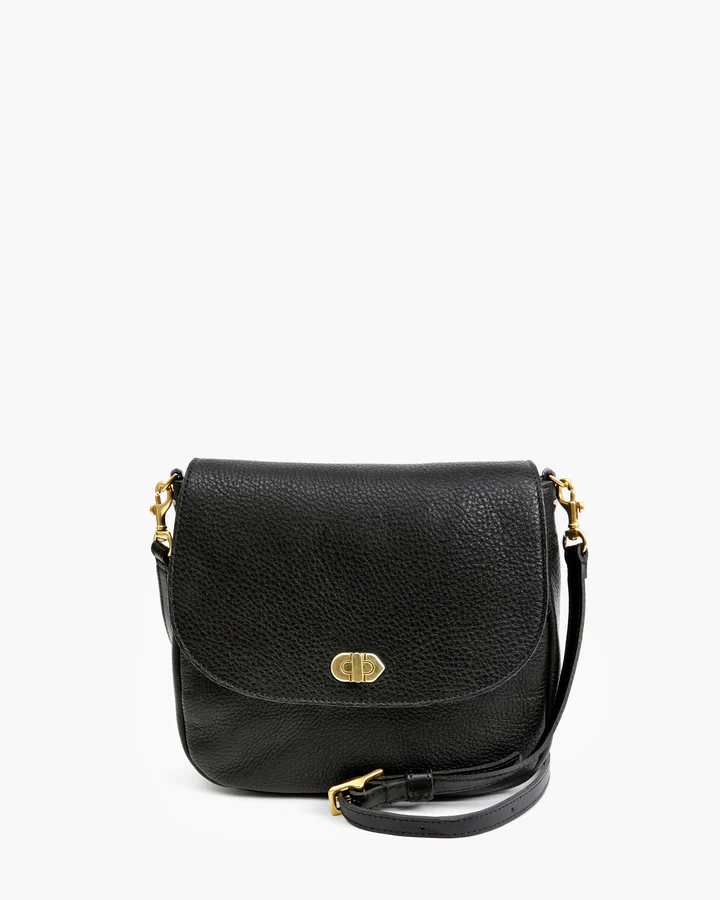 Clare V - Turnlock Louis in Black Pebble – Blond Genius