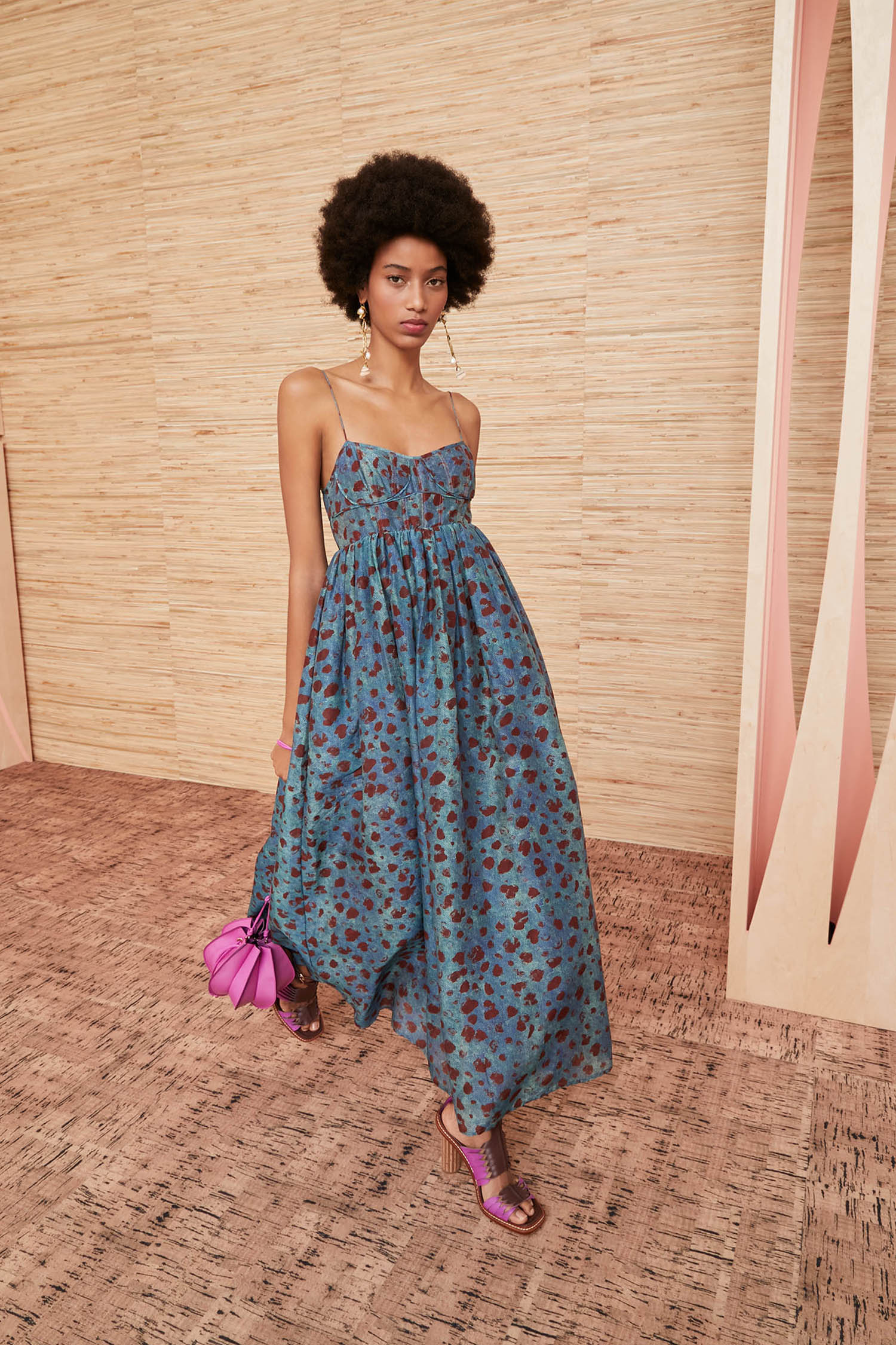 Ulla Johnson - Mariza Dress in Teal Handprint Dot Blond Genius Ulla Johnson - Mariza Dress in Teal Handprint Dot Blond Genius