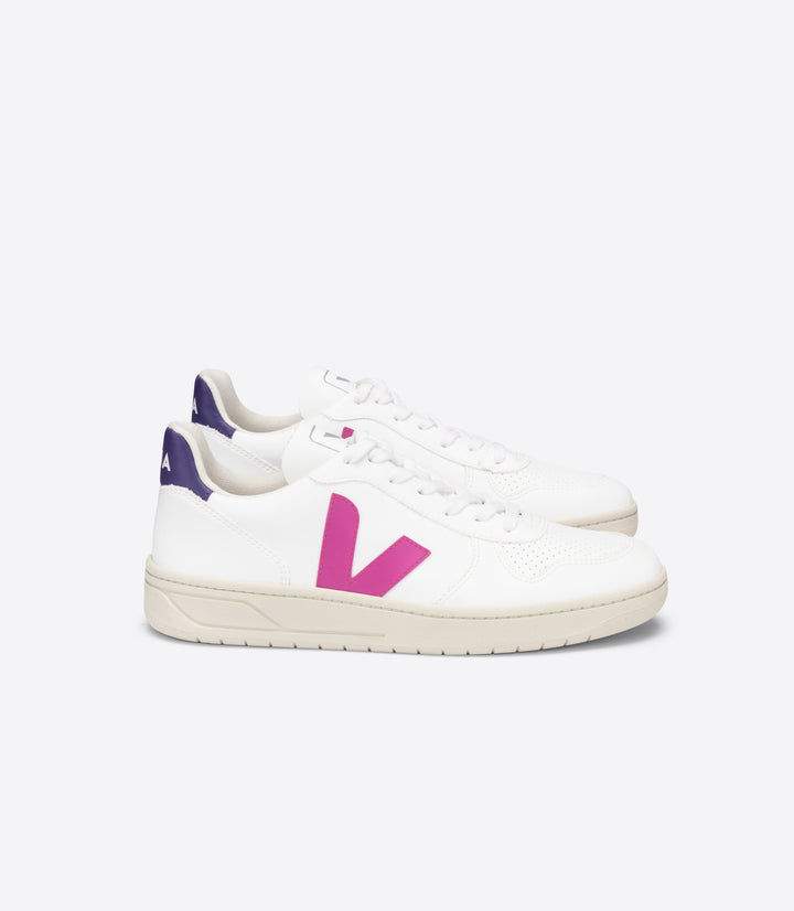 Veja - V-10 CWL Sneakers in White Ultraviolet Purple