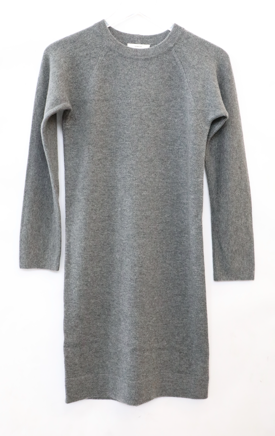 Vince - Raglan Crew Sweater Dress in Dark Heather Grey Blond Genius Vince - Raglan Crew Sweater Dress in Dark Heather Grey Blond Genius