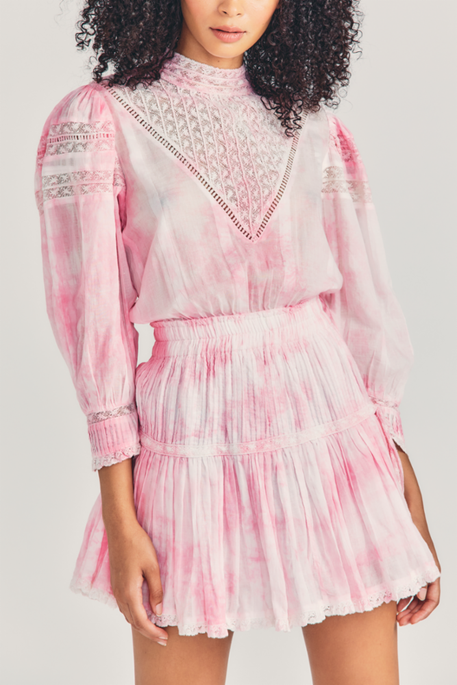 love shack fancy pink lace dress PINK x LoveShackFancy Strapless Lace Mini Dress