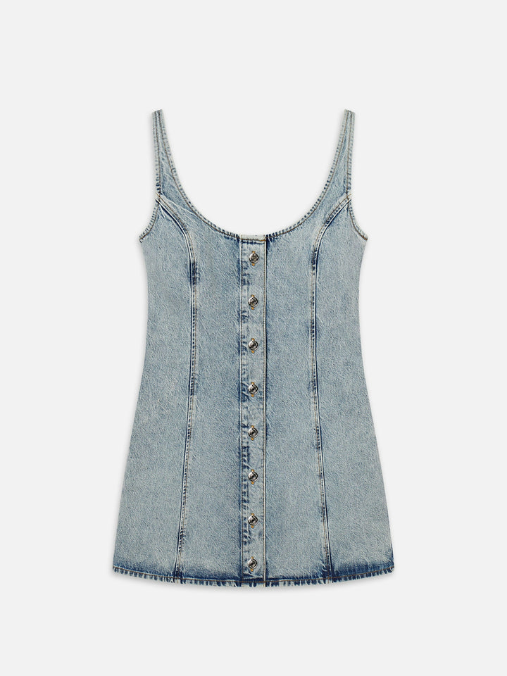 Frame - The Shift Dress in Mingle Denim