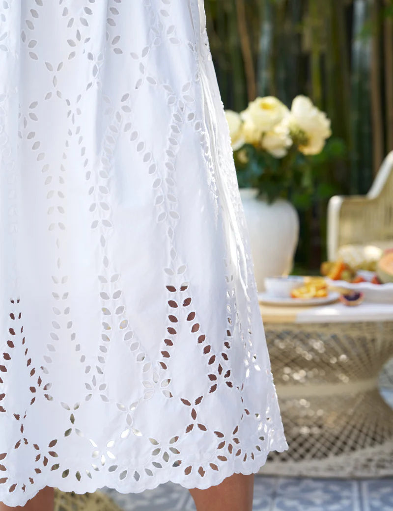 Frank & Eileen - Grace Midi Eyelet Dress in White Eyelet
