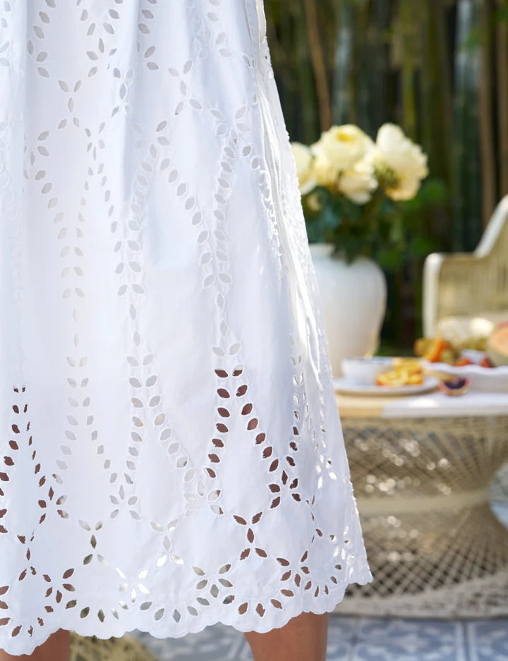 Frank & Eileen - Grace Midi Eyelet Dress in White Eyelet