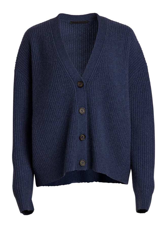 Jenni Kayne - Cropped Cashmere Cocoon Cardigan in Denim Cardigans