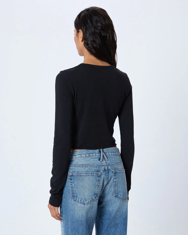 SLVRLAKE - Long Sleeve Baby Tee in Raven