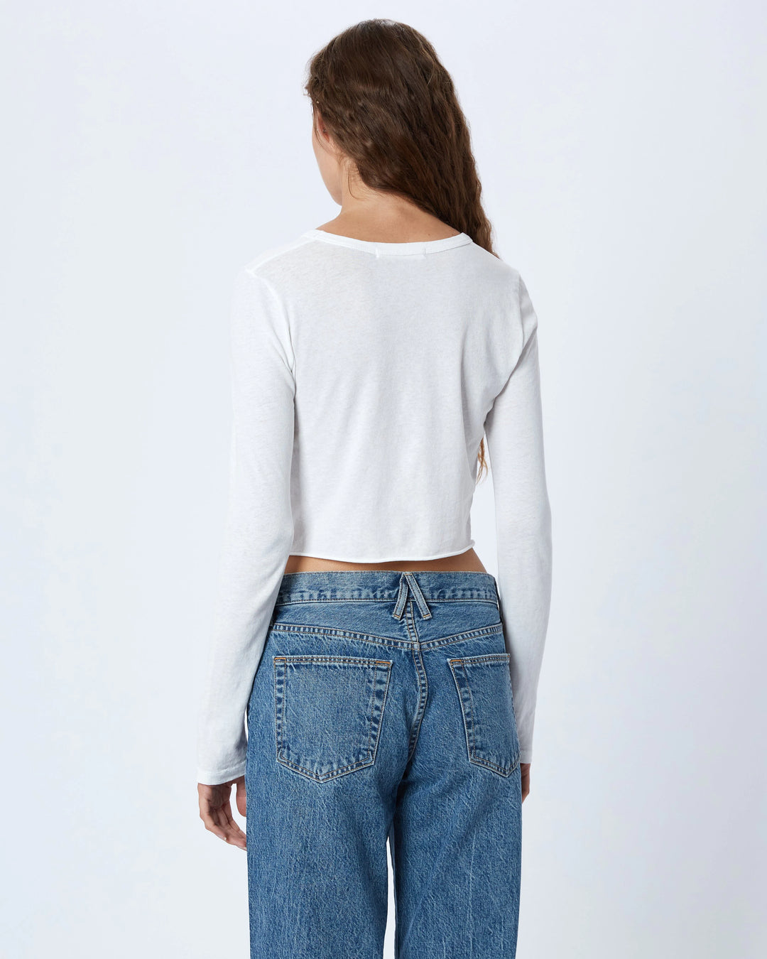 SLVRLAKE - Long Sleeve Baby Tee in Natural White