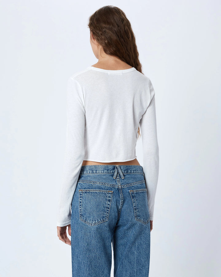 SLVRLAKE - Long Sleeve Baby Tee in Natural White