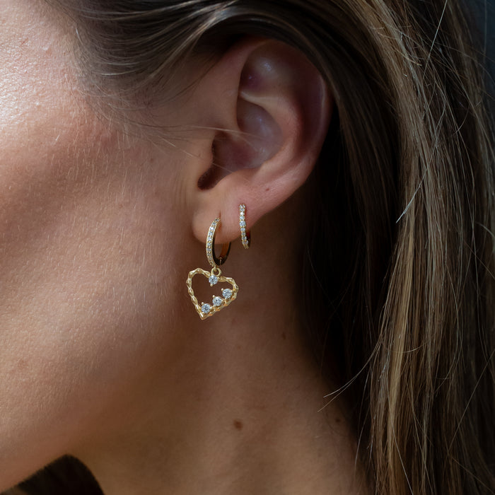 Joy Dravecky - Devotion Heart Huggies Earrings