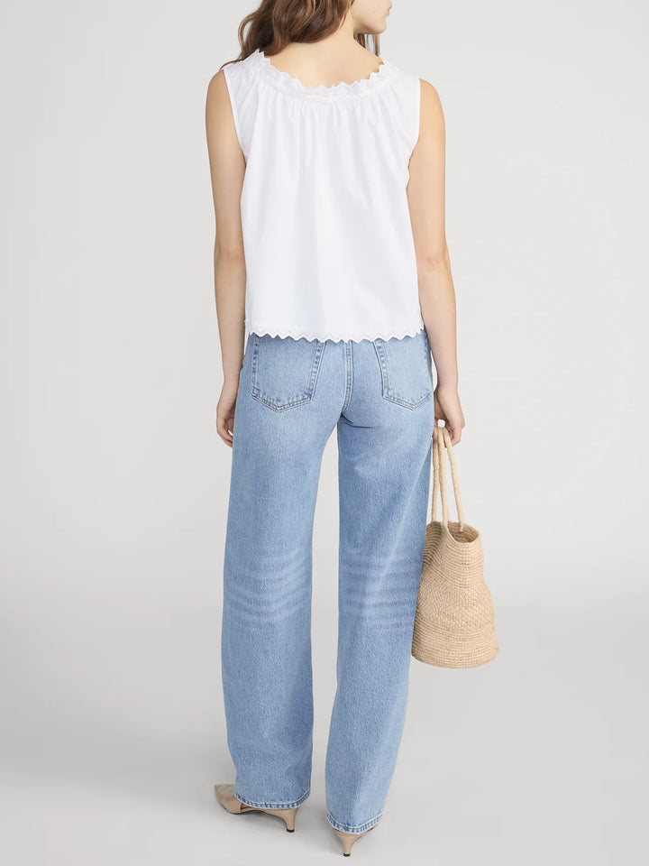 FRAME - The Serene Tank in White Tank Top