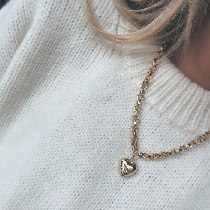 Alexa Leigh-Puff Love Necklace-Gold