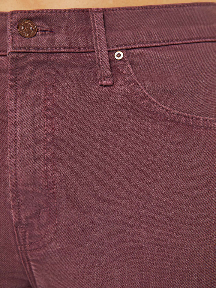 Mother - The Insider Crop Step Fray in Mauve Wine