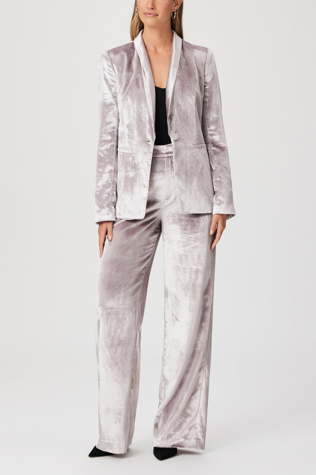 Paige - Kriselle Velvet Blazer in Pewter