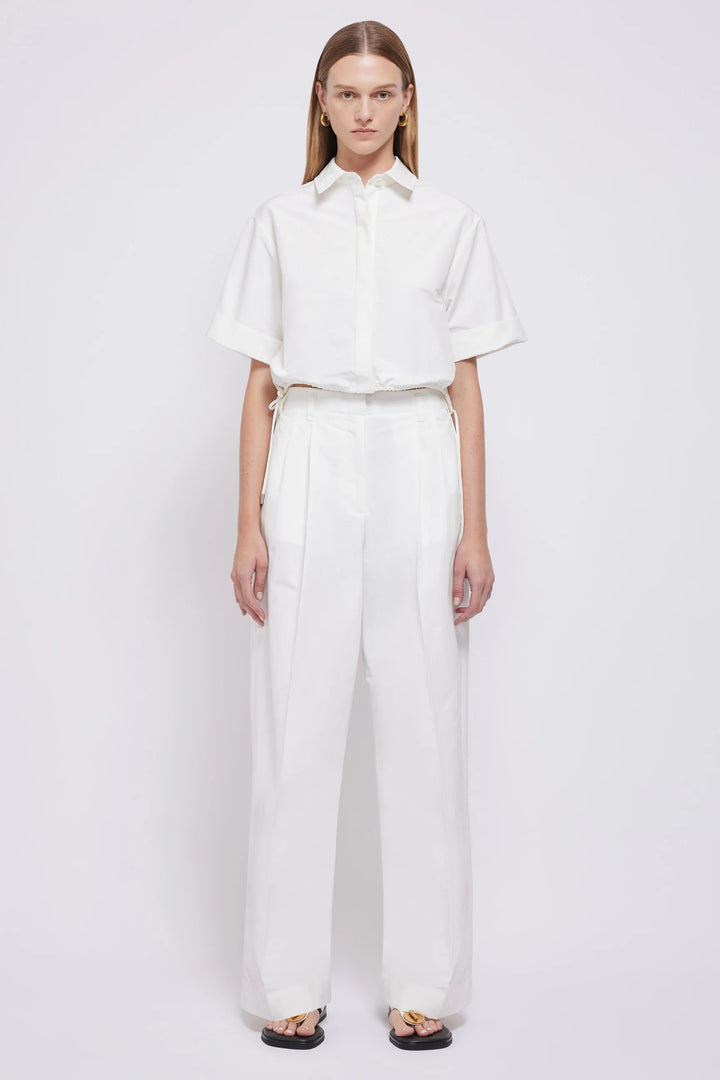 SIMKHAI - Ryett Cropped Shirt in White