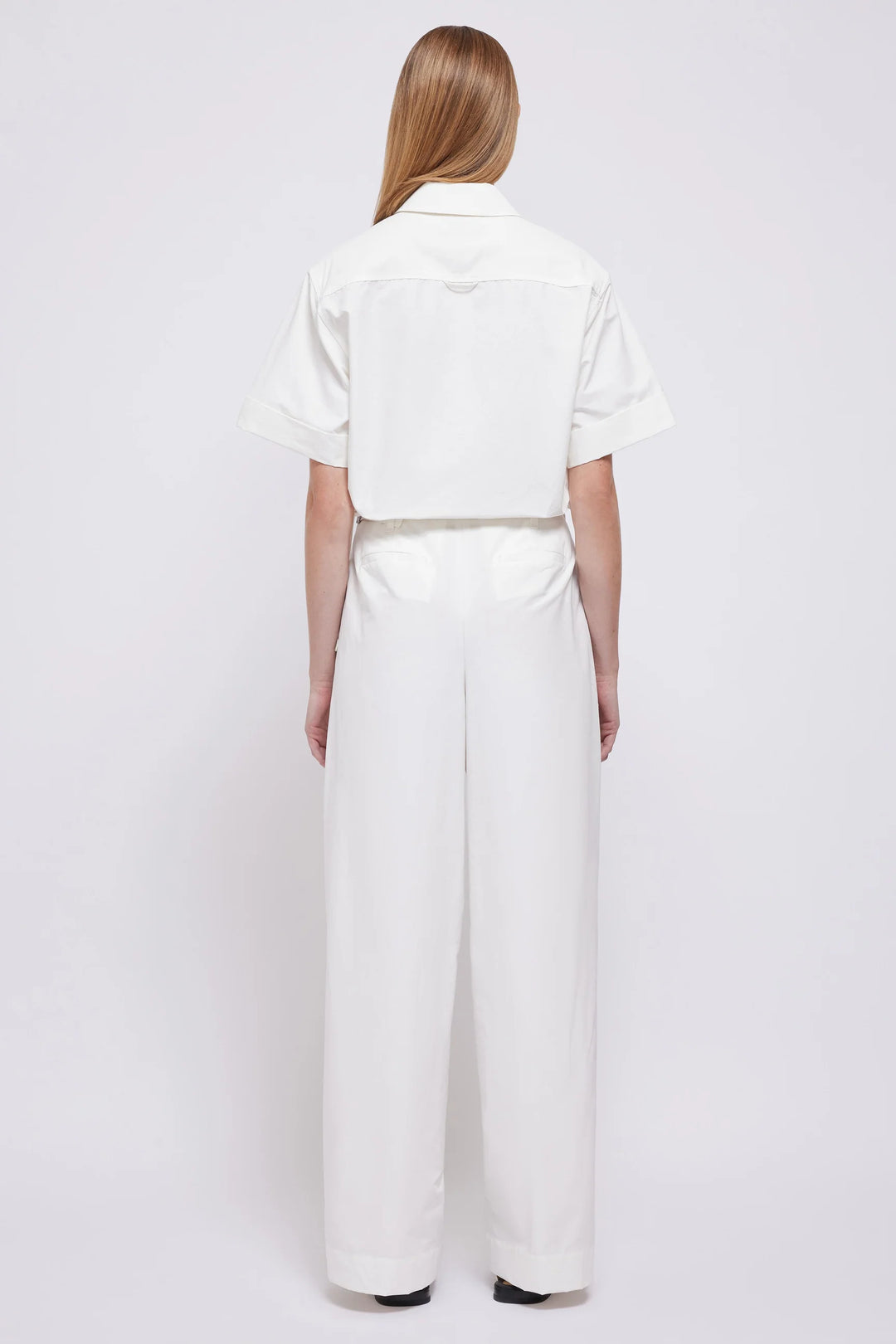 SIMKHAI - Ryett Cropped Shirt in White