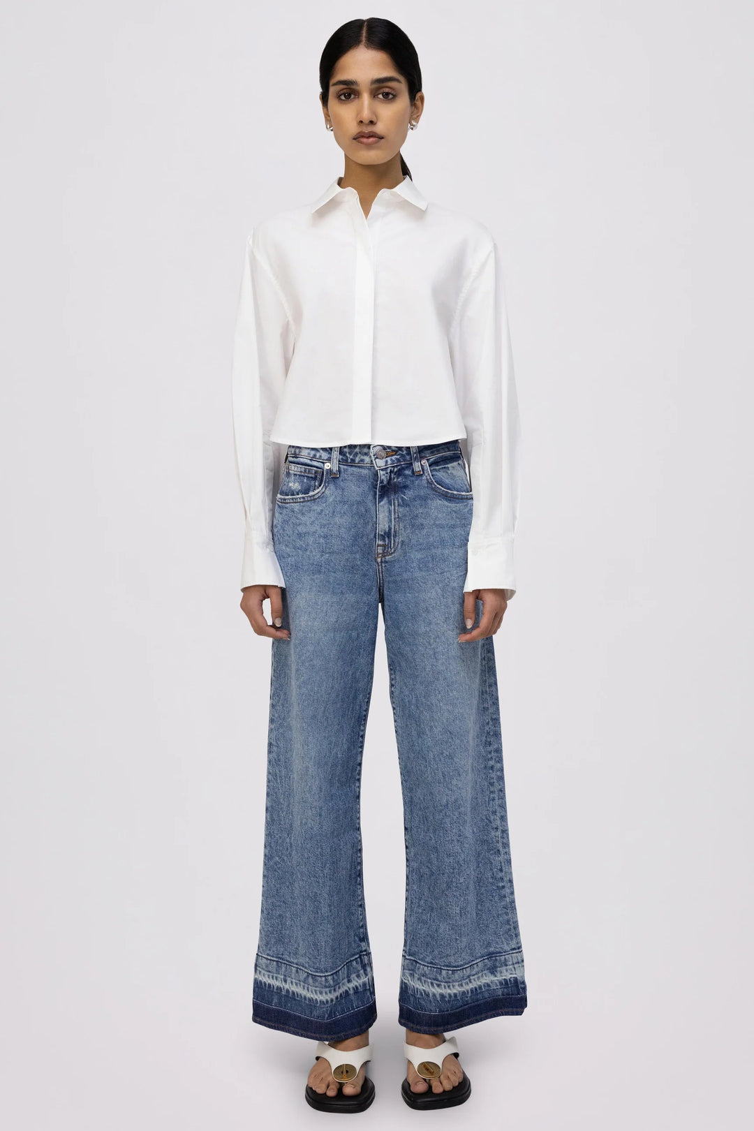 SIMKHAI - Renata Cropped Button Down Top