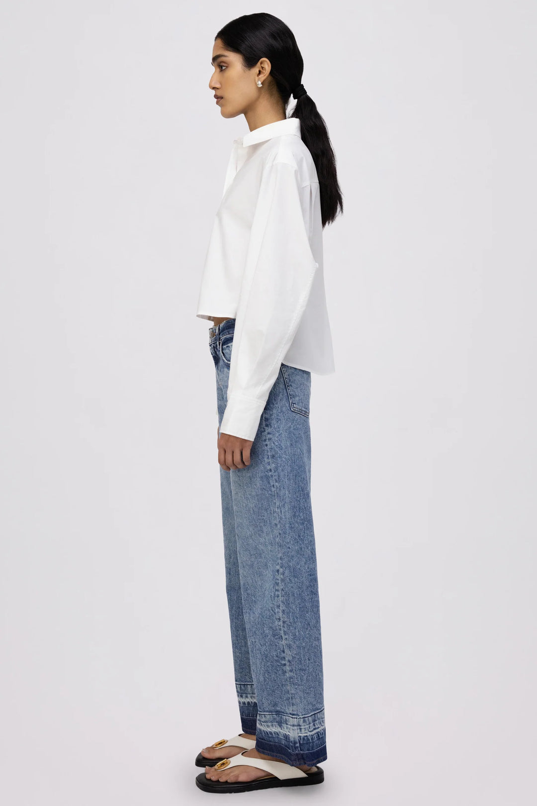 SIMKHAI - Renata Cropped Button Down Top