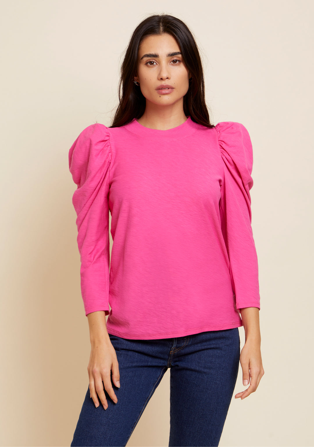 Nation LTD - Zeta Snap Back Mock Neck in Girl Crush