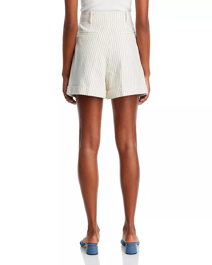 Frame - Pleated Wide Cuff Short in Cream Multi Shorts