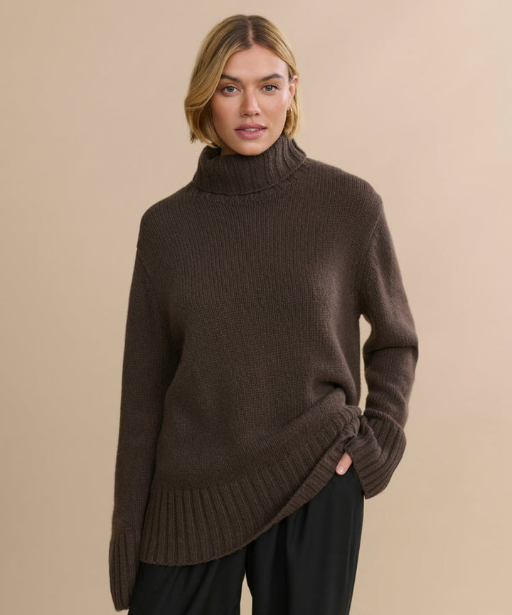 Jenni Kayne - Cashmere Jet Turtleneck in Chocolate