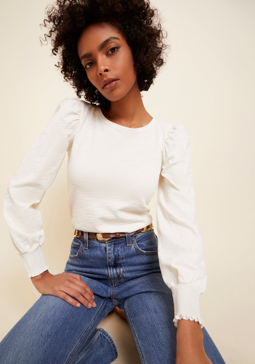 Nation LTD - Floris Tie Back Top W/ Poplin in Off White